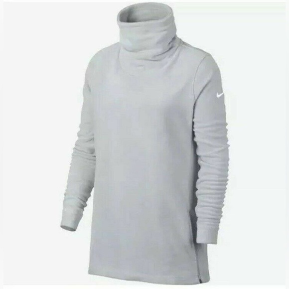 Nike Therma Dri-Fit Tunic Long Sleeve Funnel Neck Fleece Sweatshirt Top size S - Picture 3 of 13